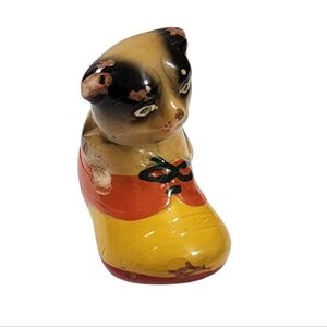 Charming Cat Figurine in Colorful Shoe